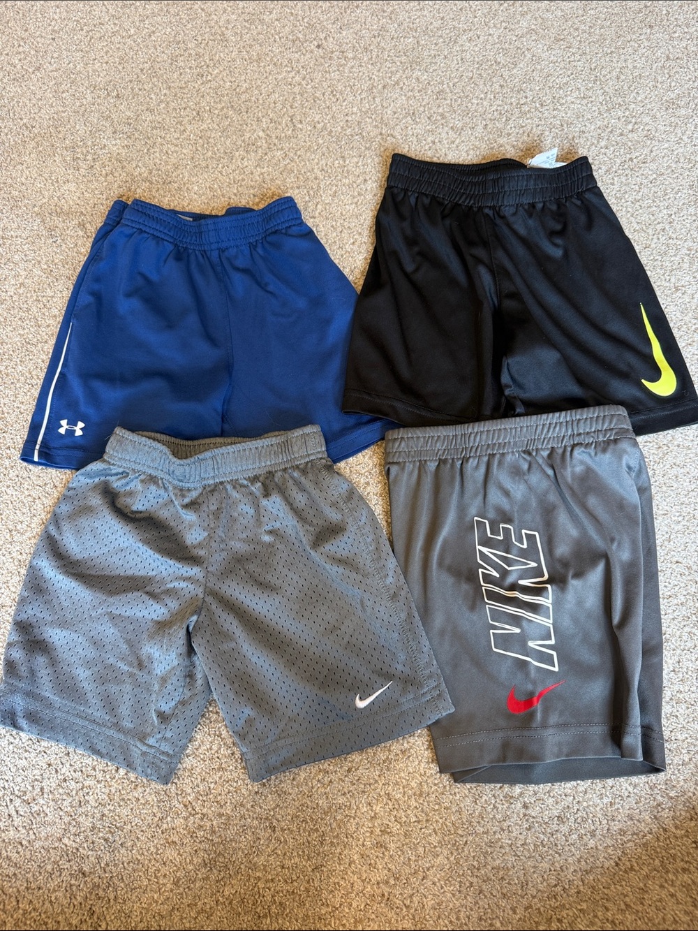 Under Armour Boys size 3-4 (xs) Athletic Shorts Set - Blue, Black, Gray
